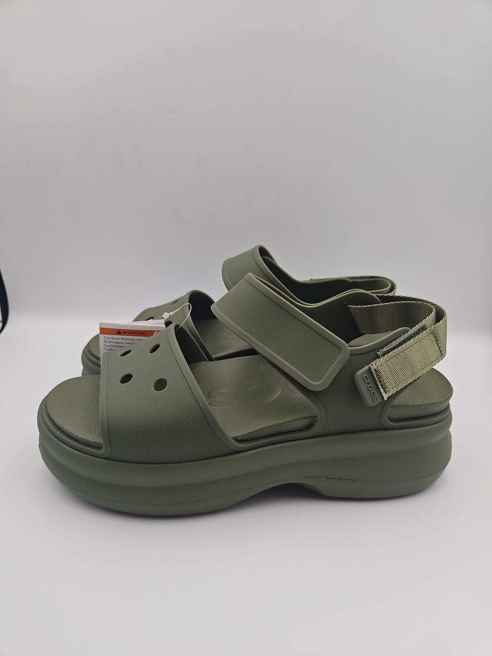 CROCS Olive Green Platform Sandal Clog Mules